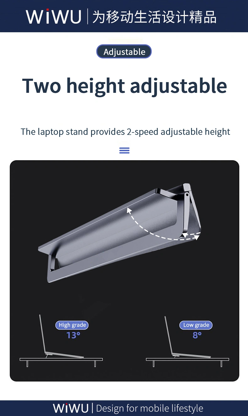HRfiPNYh52 WIWU laptop stand S900 ขาตั้ง แล็ปท็อป แท็บเล็ต ปรับระดับได้ สำหรับ โน๊ตบุ๊ค10-17 นิ้ว ทำจากอลูมิเนียมอัลลอยด์ - Image 1