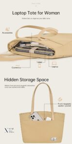 WiWU Ora Tote กระเป๋าใส่โน๊ตบุ๊ค สไตล์กระเป๋าถือ กระเป๋าสะพายข้างผู้หญิง มีสายสะพาย - Image 6