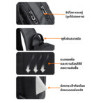 BANGE Vela กระเป๋าคาดอก ใส่แท็บเล็ต iPad สะพายข้าง สะพายหลัง ผู้ชาย ผ้ากันน้ำ BG-22002 - Image 3